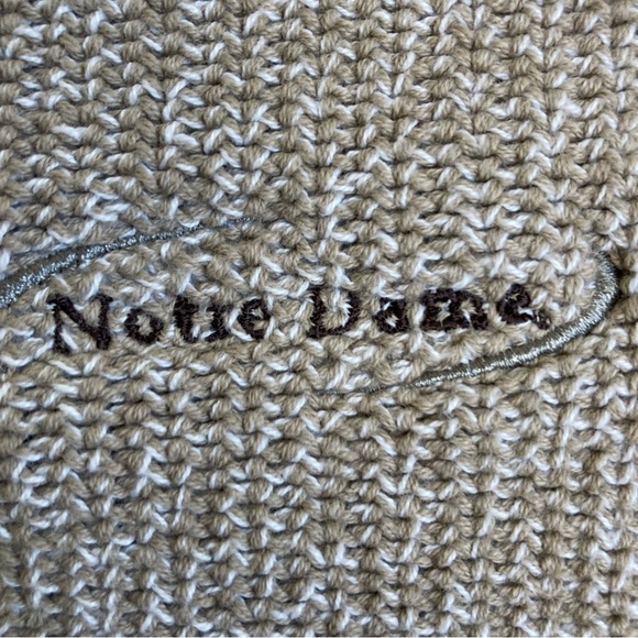 Vtg Gear for Sports 1/4 Button-up Knit Grandpa Sweater ‘Notre Dame’ Logo Sz L - Picture 15 of 16